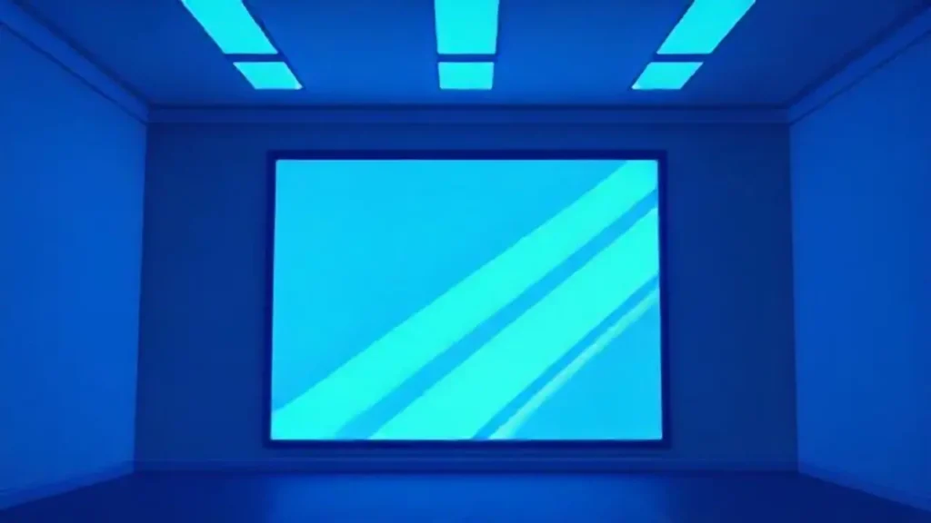 Pantalla azul en una habitación