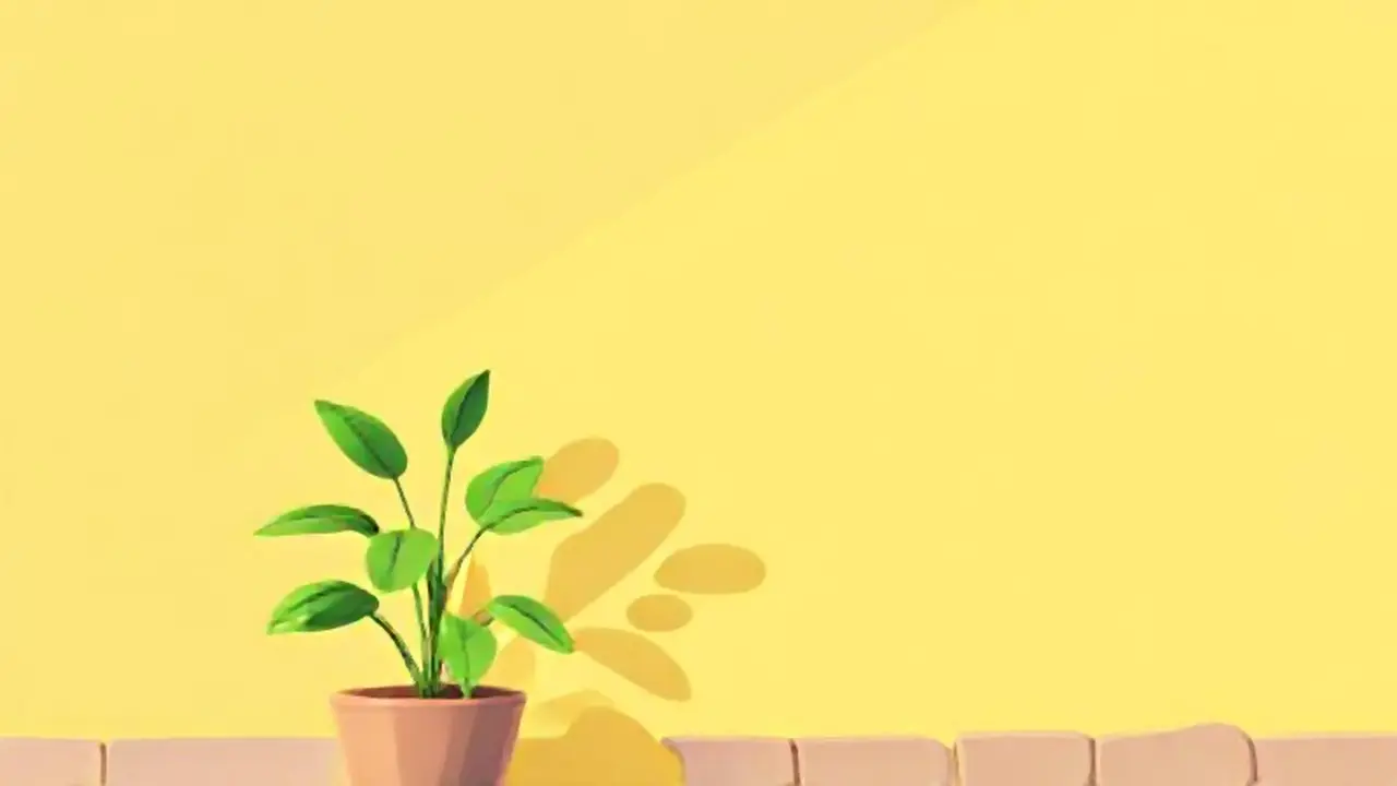 Planta verde en pared clara