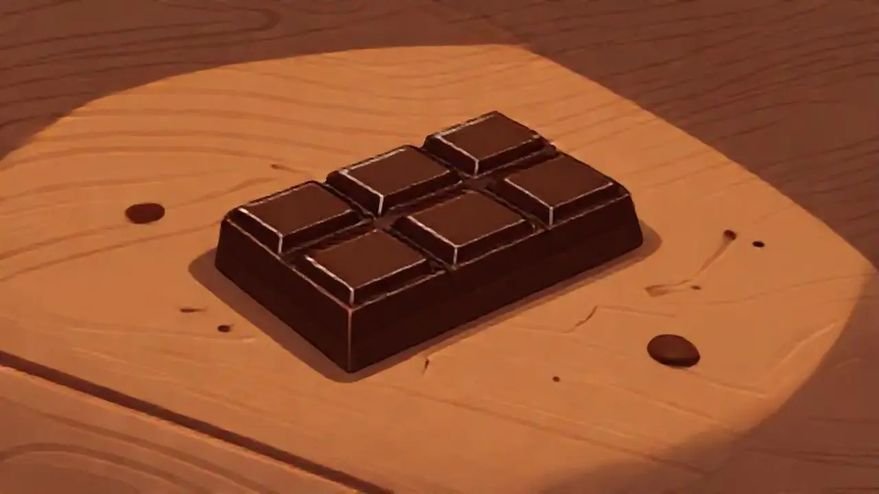 Chocolate negro sobre madera
