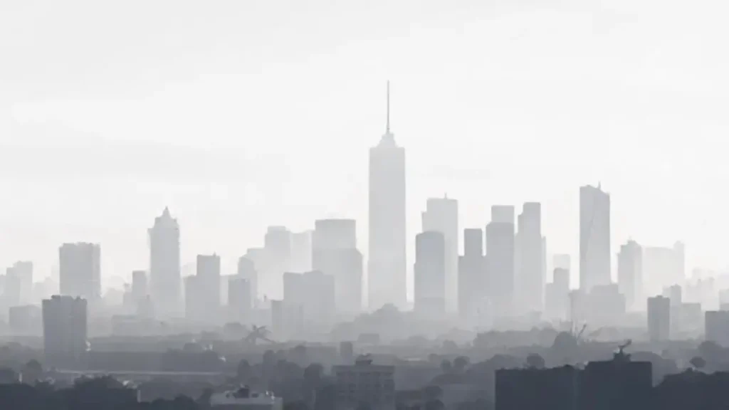 El cielo gris difuminaba la ciudad