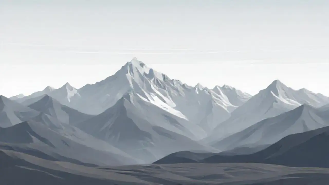 Montañas grises lejanas