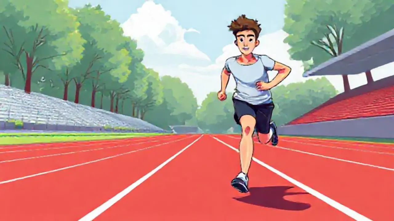 Joven corriendo en pista