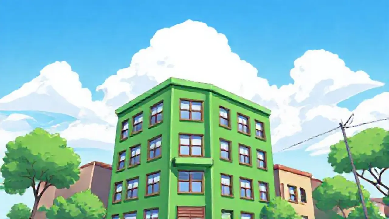 Construcción ecológica, cielo azul