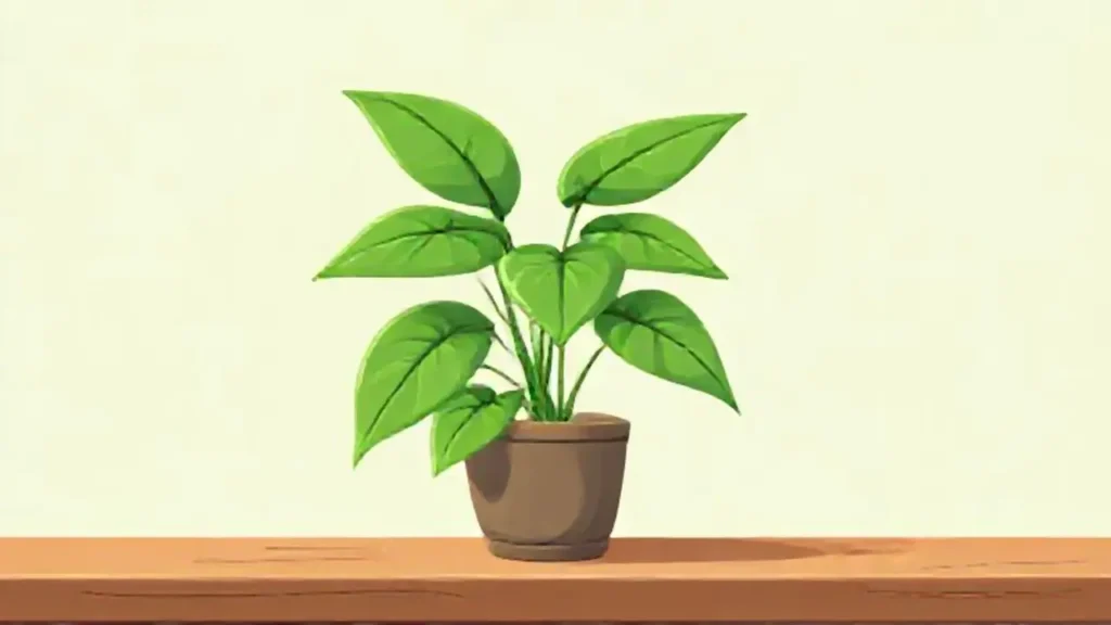 Planta verde en la mesa