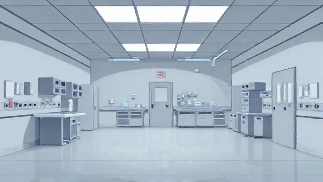 Laboratorio vacío y gris