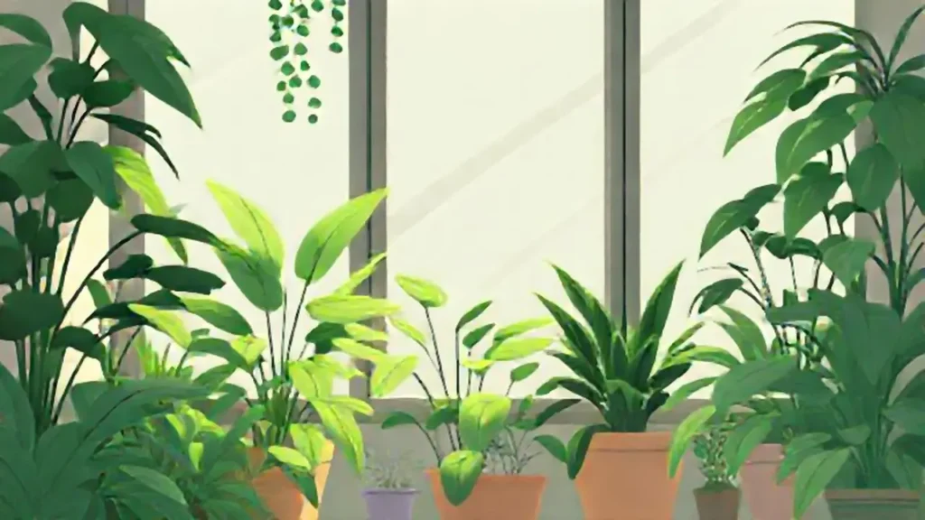 Plantas verdes en interiores