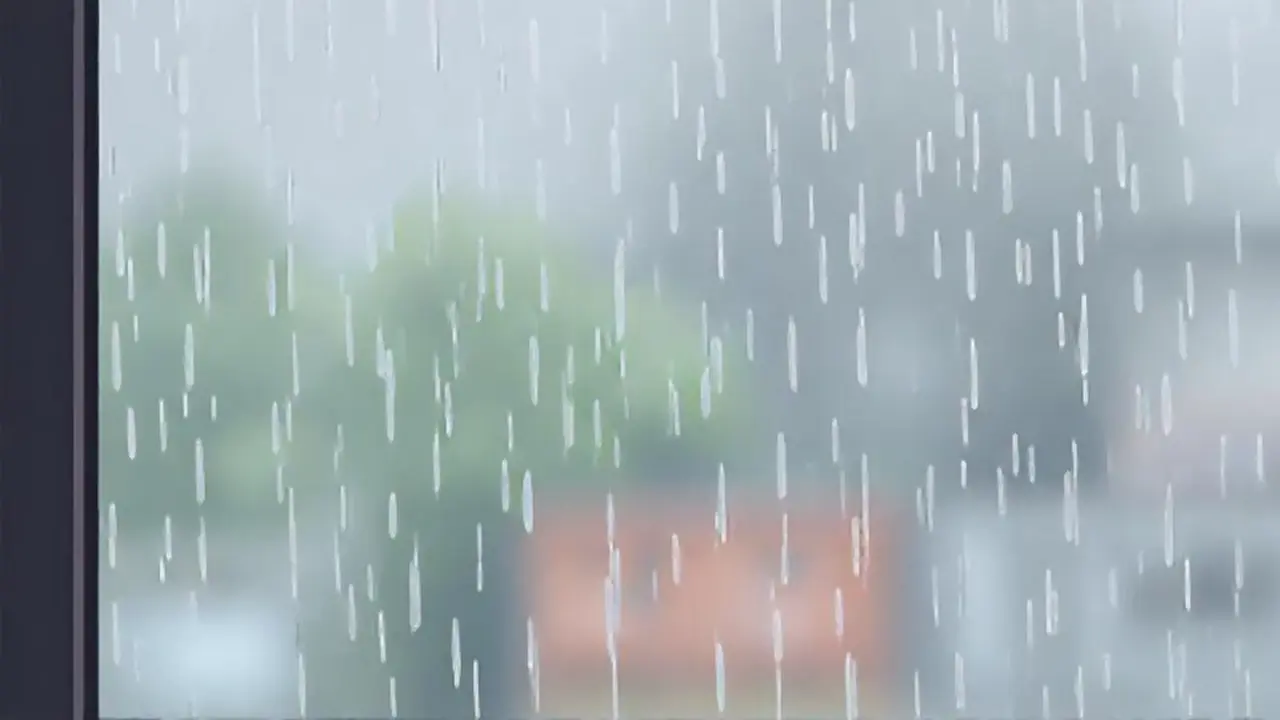 Lluvia gris en el cristal