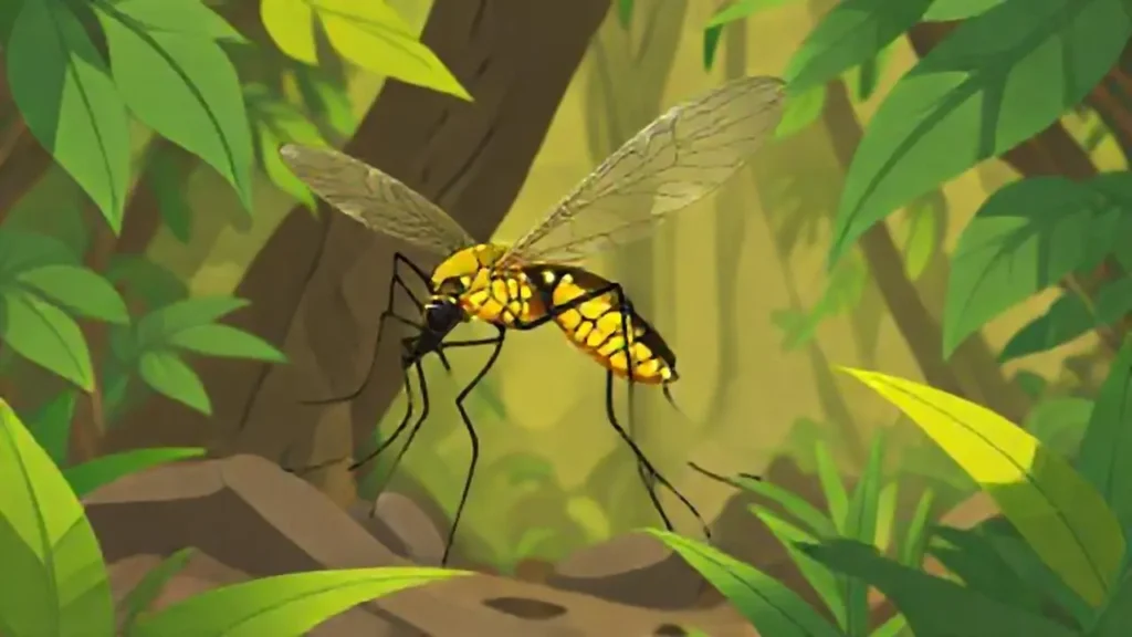 Mosquito de fiebre amarilla en la selva