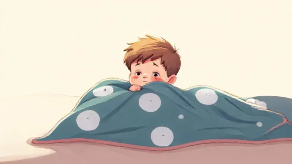 Un niño con manta de algodón