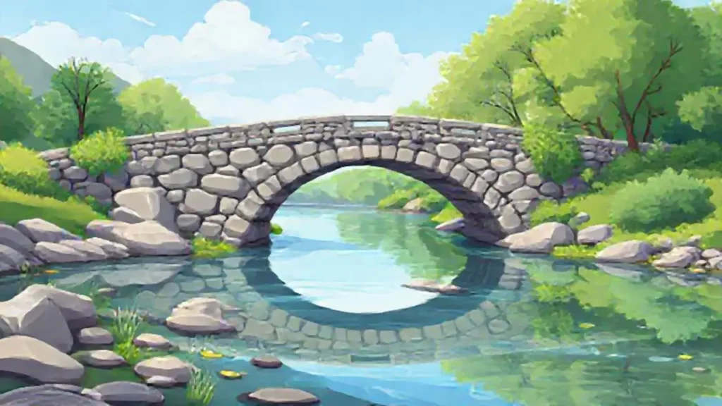 Puente de piedra sobre el río