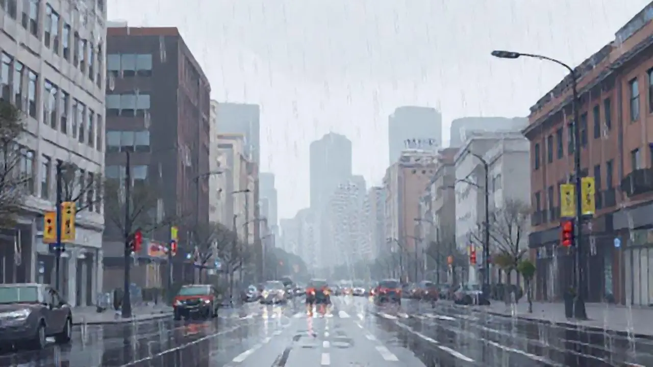 Lluvia gris sobre las calles