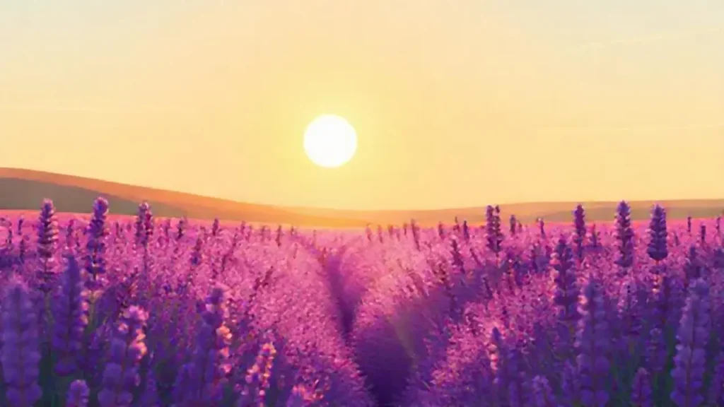 El campo de lavanda bañado por el sol