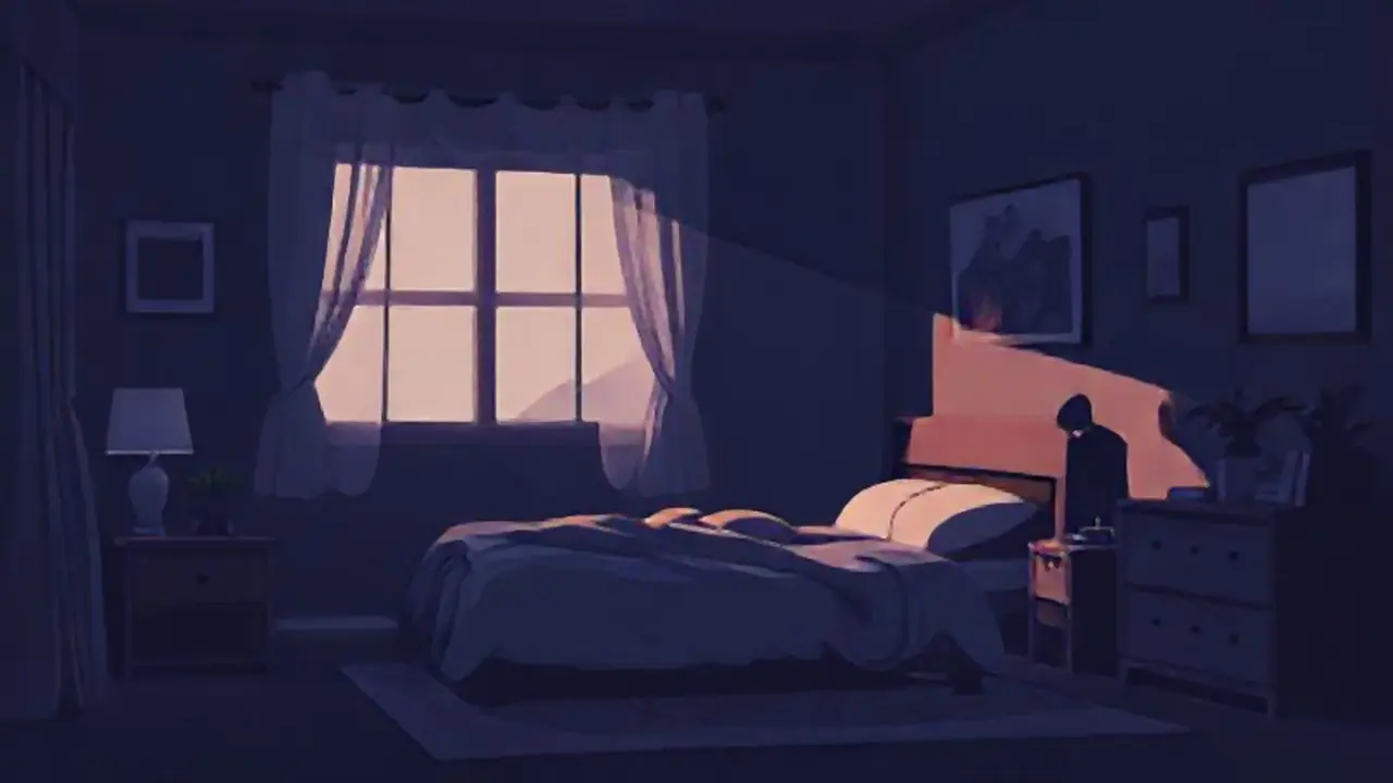 Habitación oscura, luz tenue