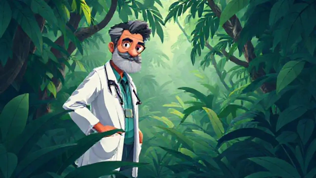 Médico de la selva en la jungla densa