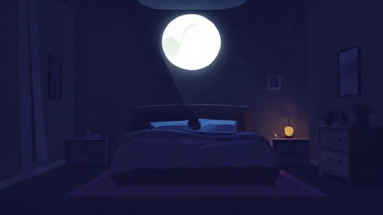 Dormitorio oscuro con luz tenue