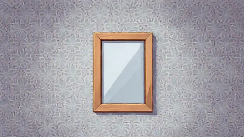 Marco de madera en pared estampada