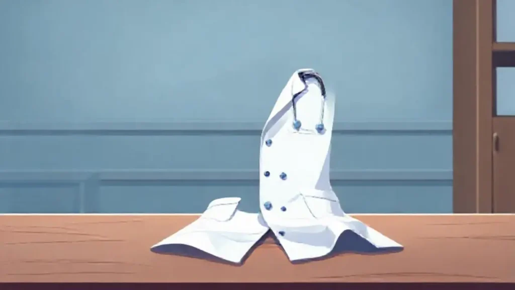 Un médico blanco sobre una mesa