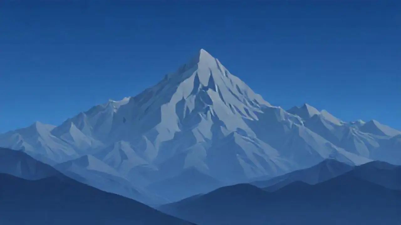 Montañas grises se desvanecen en azul