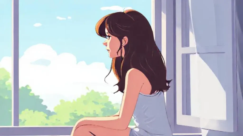 Mujer junto a la ventana