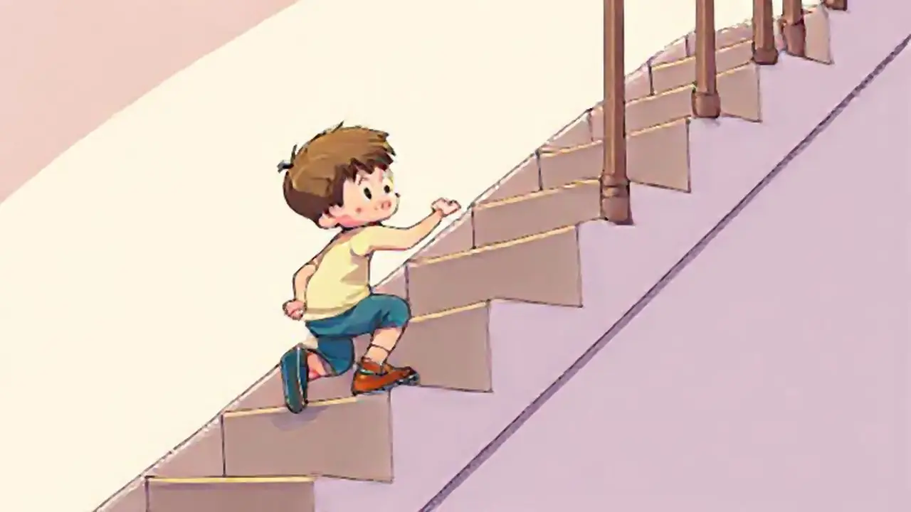 Niño sube escaleras