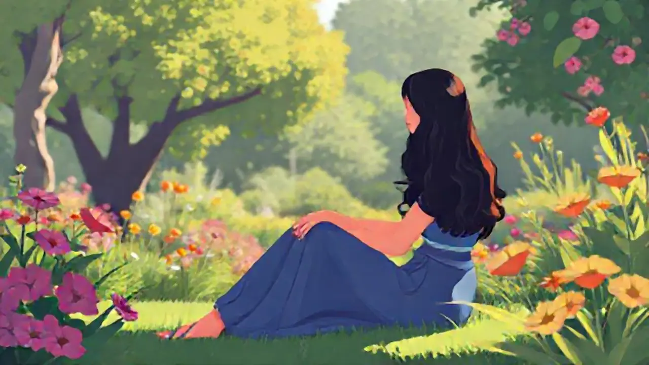 Mujer en el jardín
