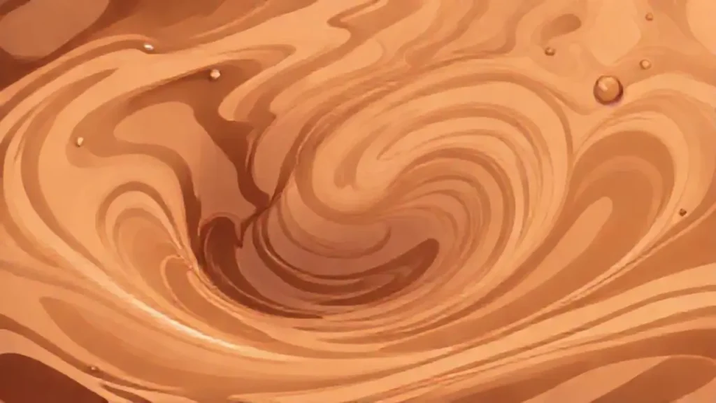 Un paisaje dulce de chocolate giratorio