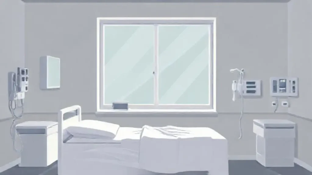 Ventana de hospital gris