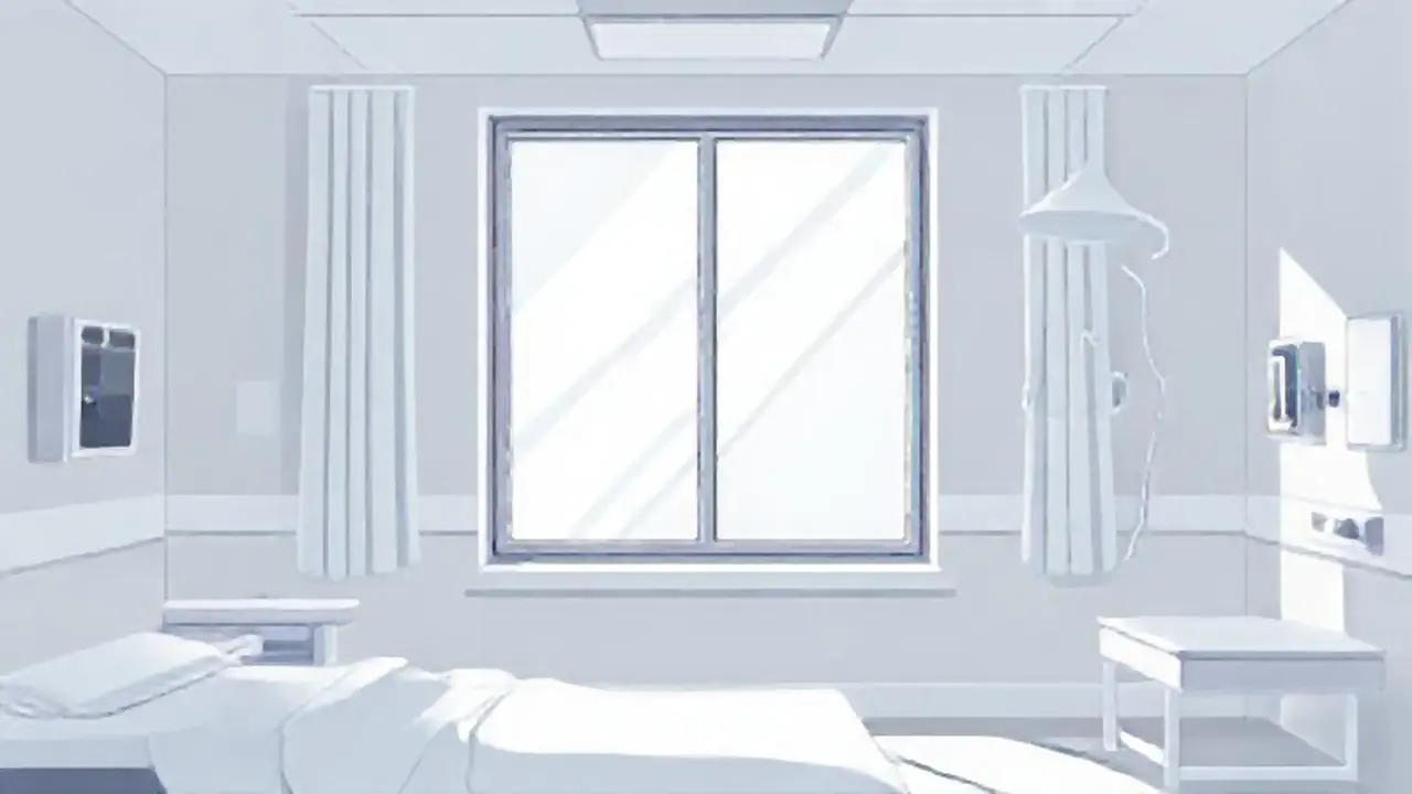 Ventana de hospital gris