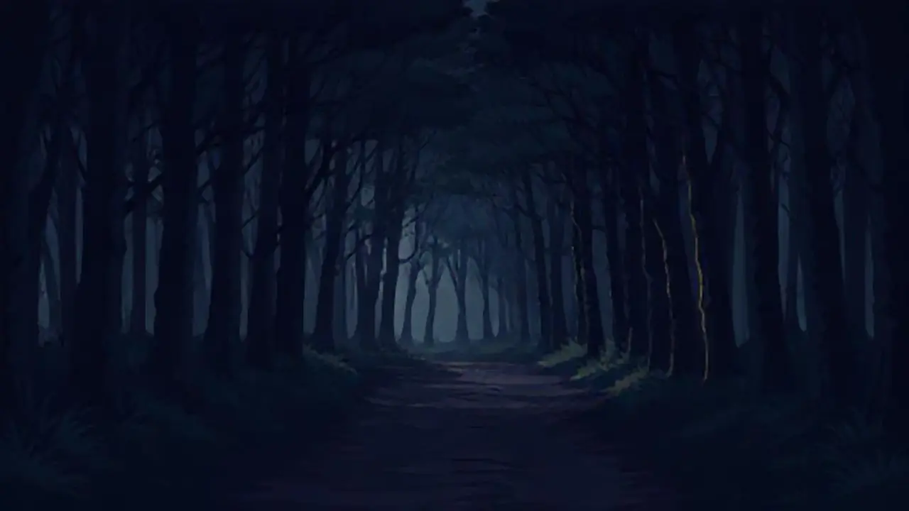 Sendero oscuro en el bosque