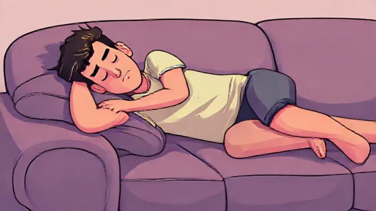 Hombre dormido en el sofá