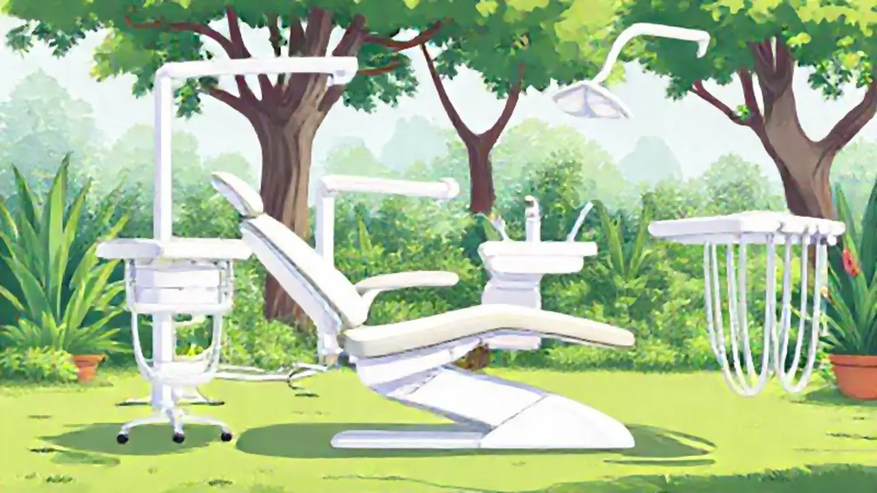 Silla dental blanca al aire libre