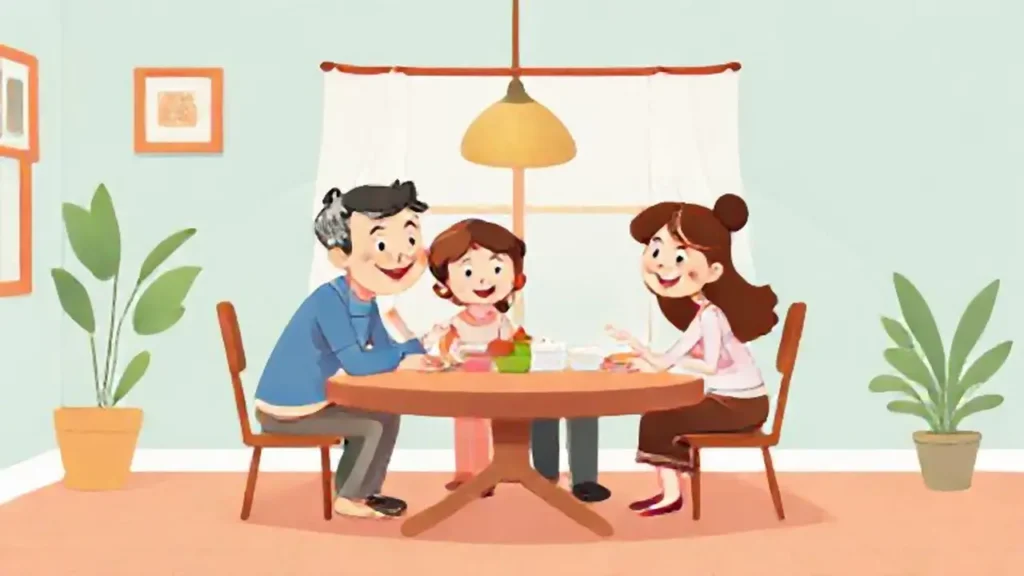 Familia reunida a la mesa