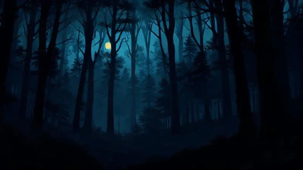 Luz lejana en el bosque oscuro