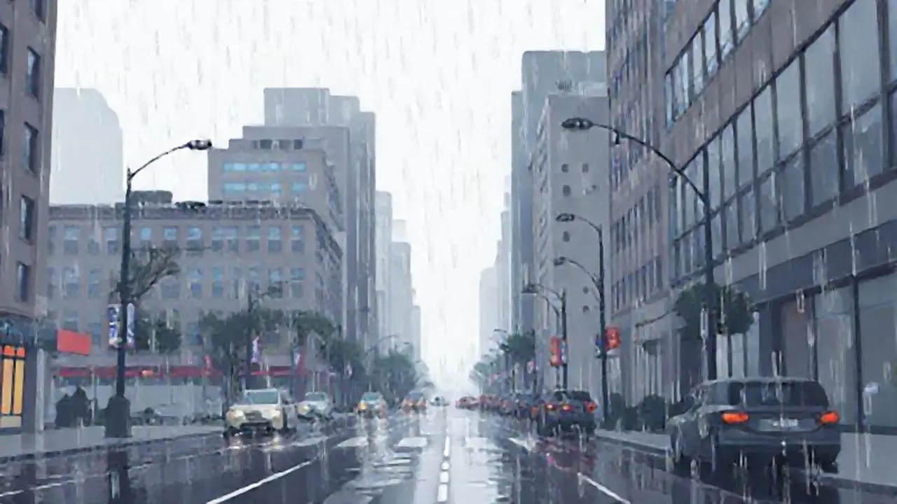 Lluvia gris sobre las calles