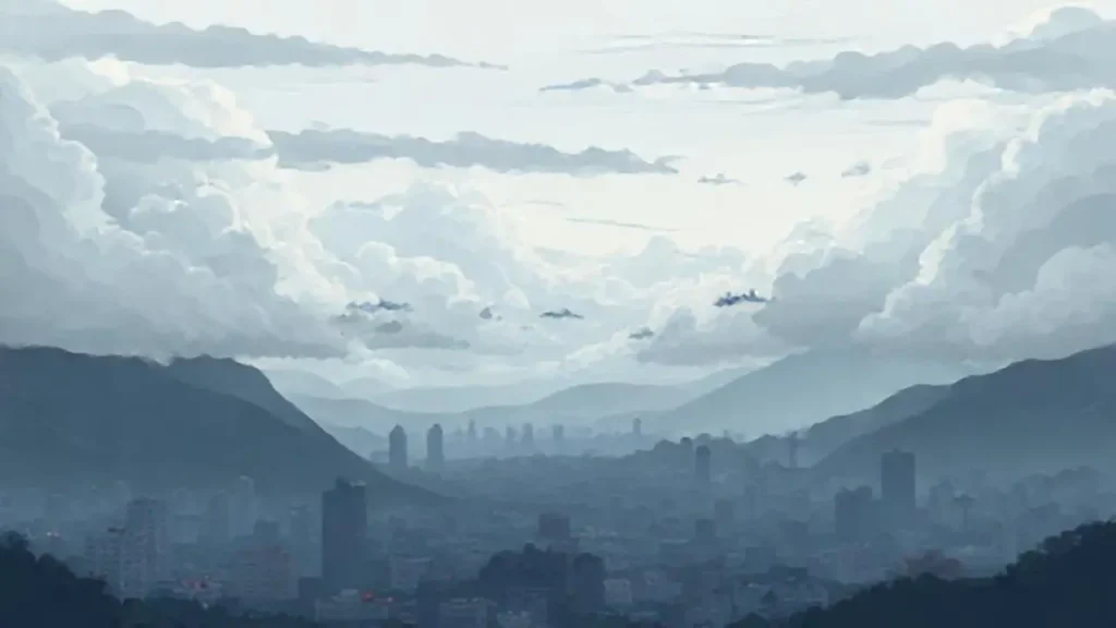 Nubes grises cubren la ciudad callada