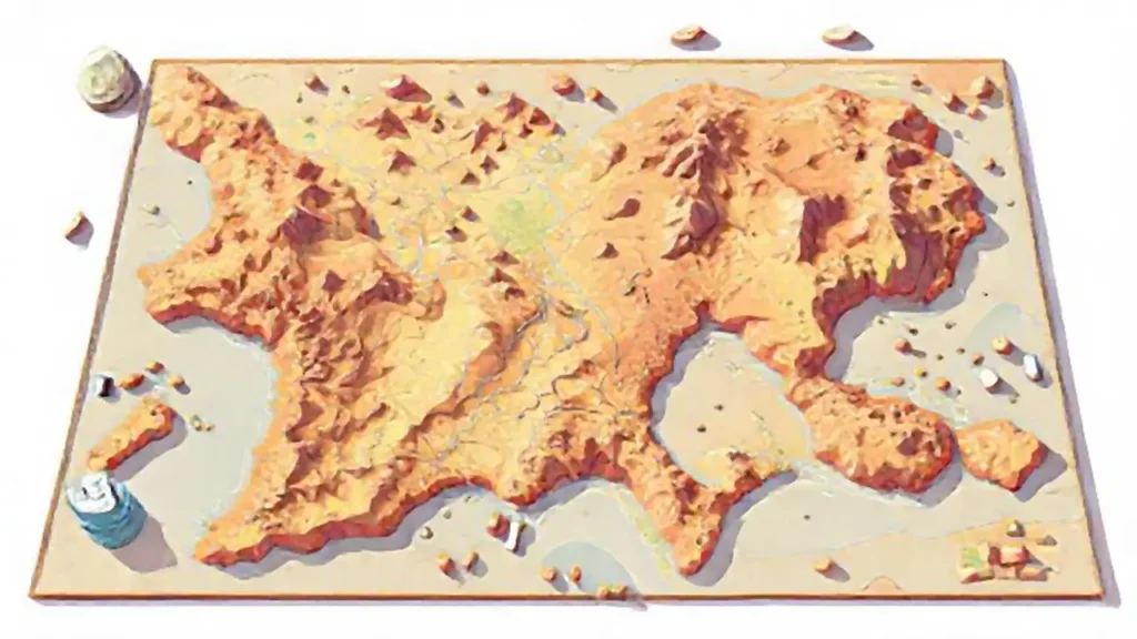 Mapa grande sobre la mesa