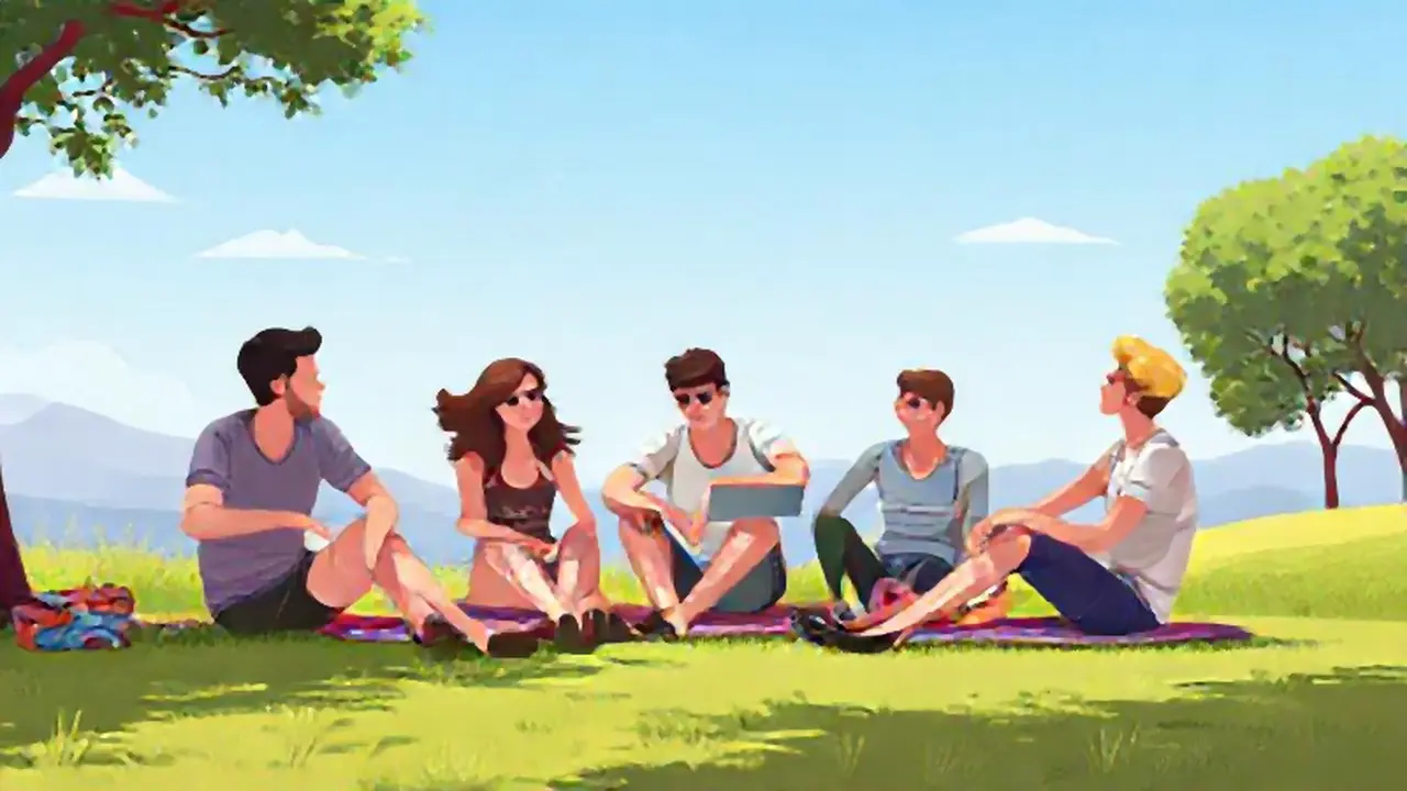 Gente descansando al aire libre