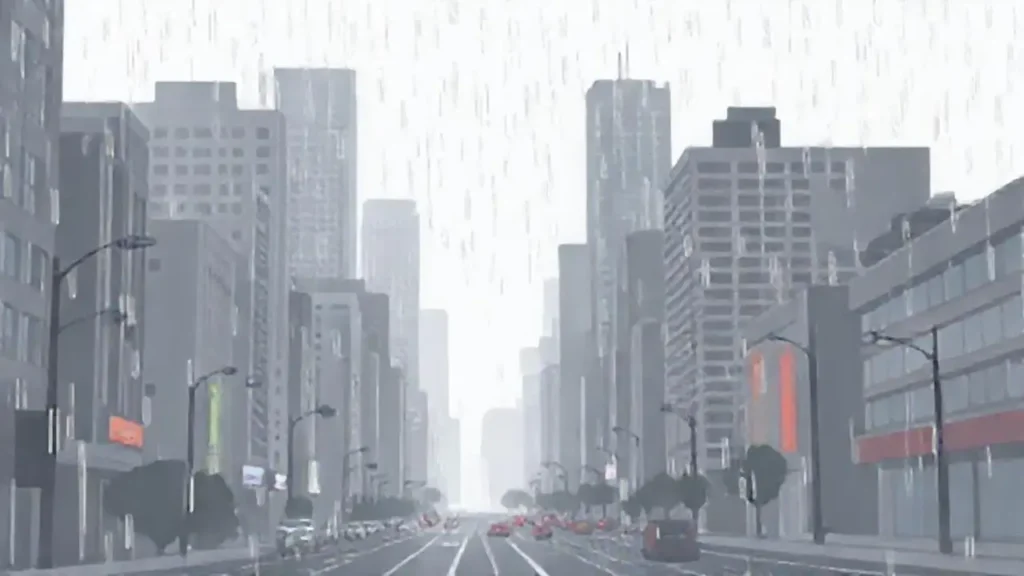 Lluvia sobre la ciudad gris