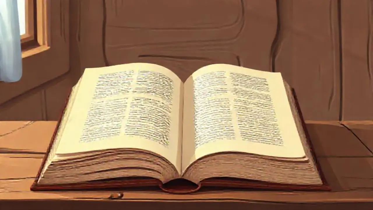 Libro antiguo sobre mesa de madera