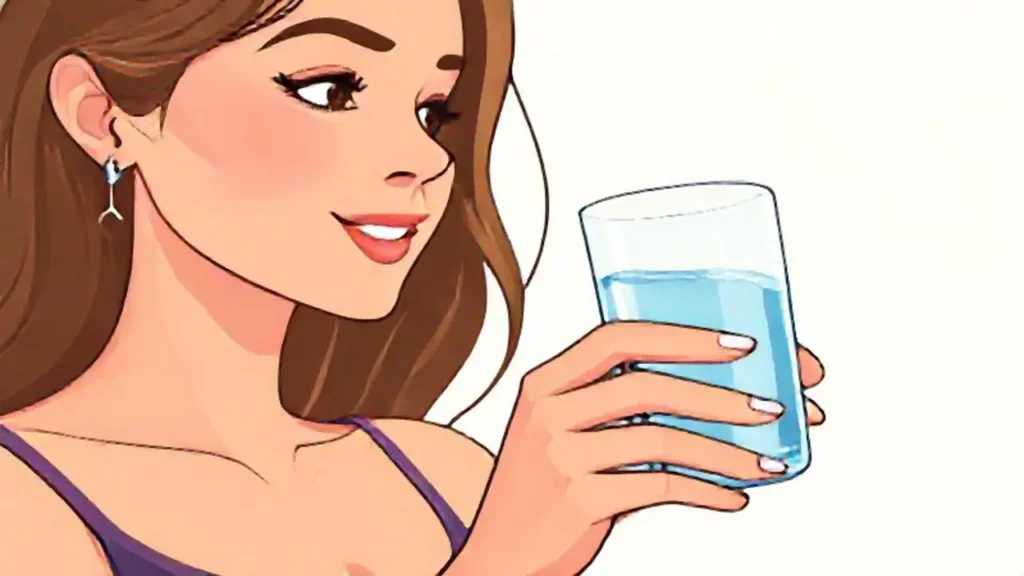 Mujer con vaso de agua