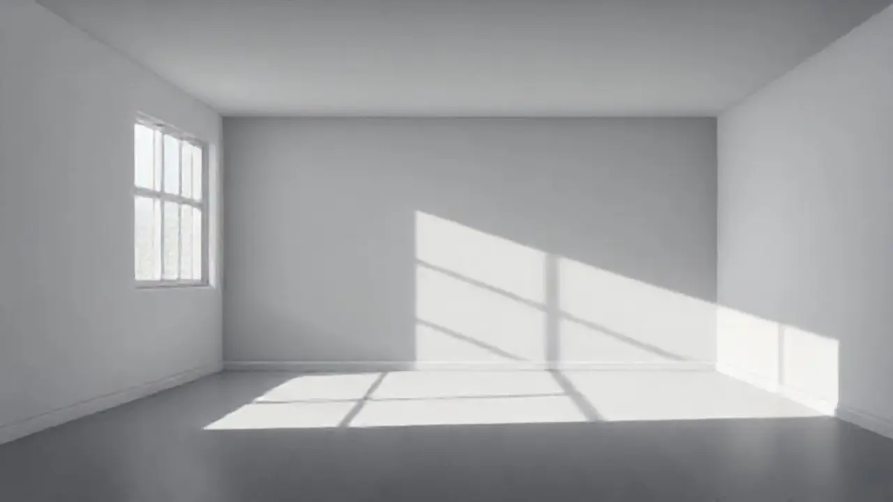 Habitación gris, luz suave