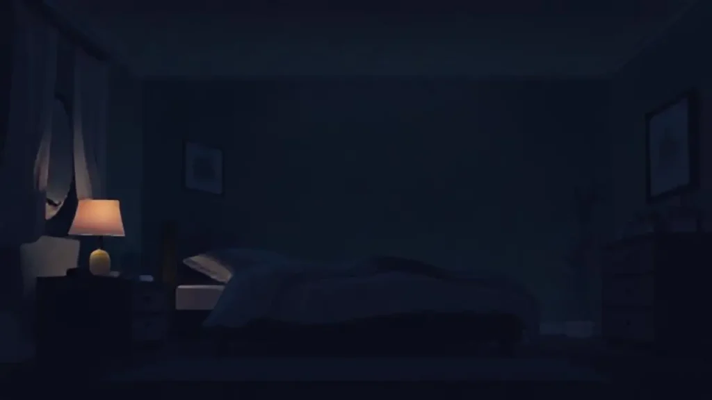 Habitación oscura con un suave resplandor