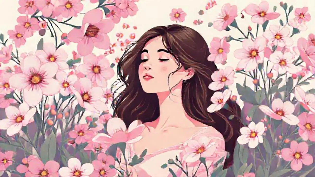 Mujer entre flores