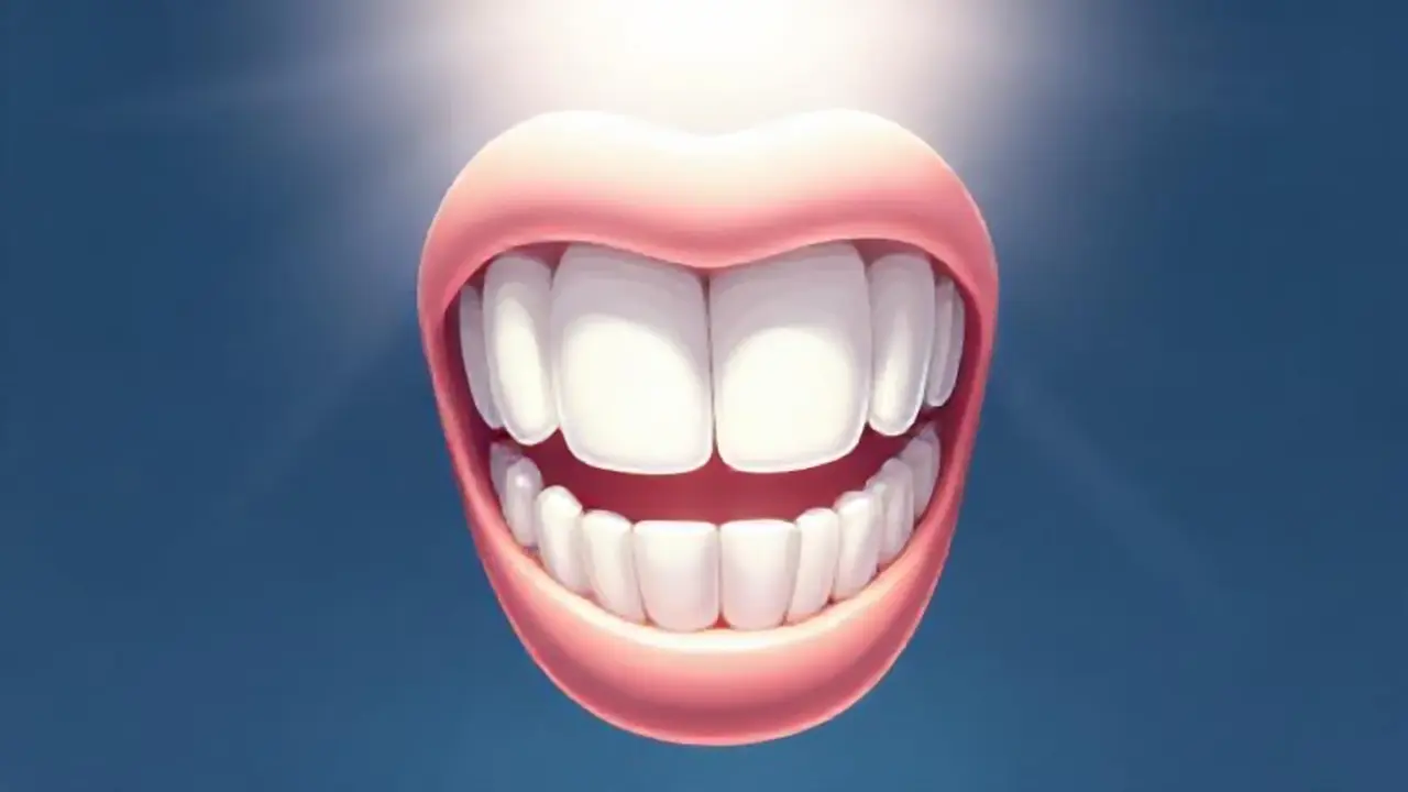 Dientes blancos brillaban intensamente