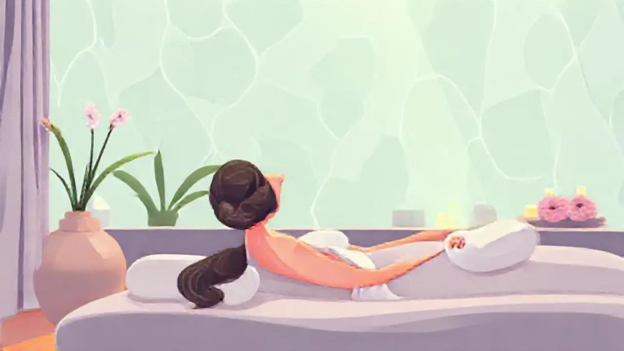 Mujer relajándose en un spa