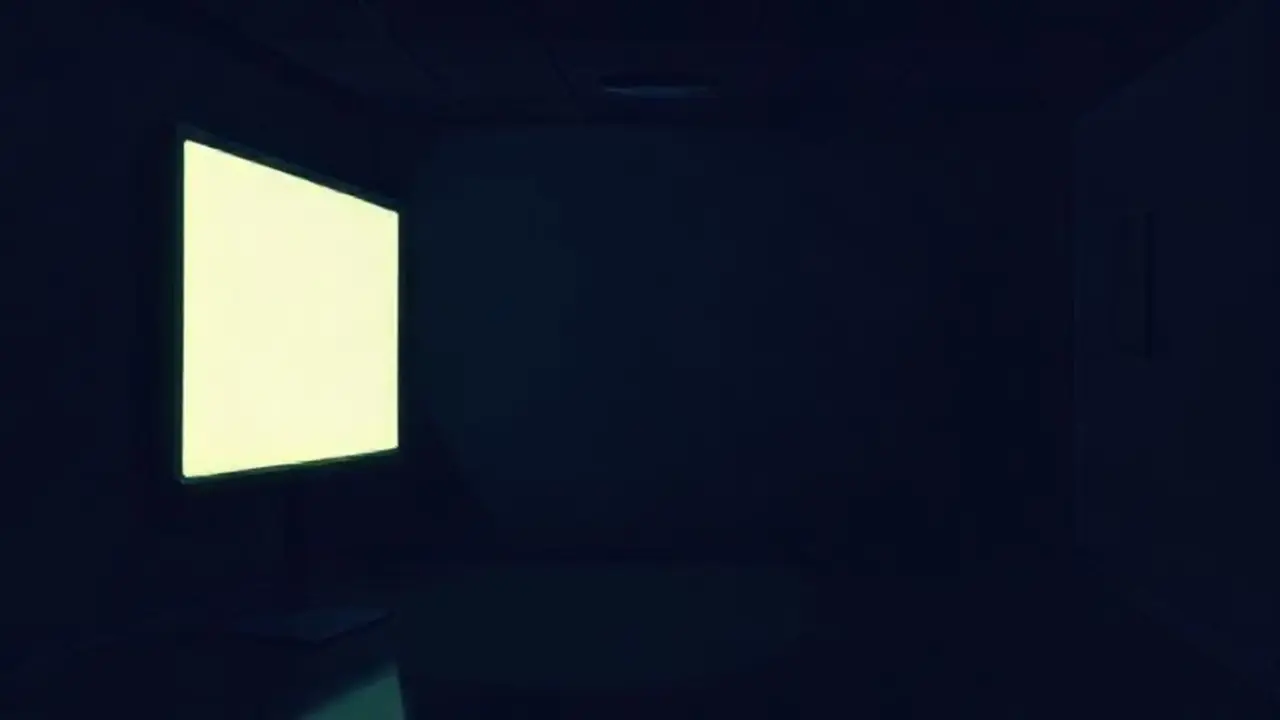 Pantalla brillante en oscuridad
