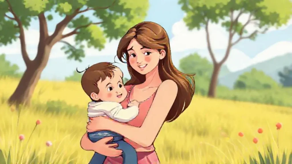 Mujer con niño al aire libre