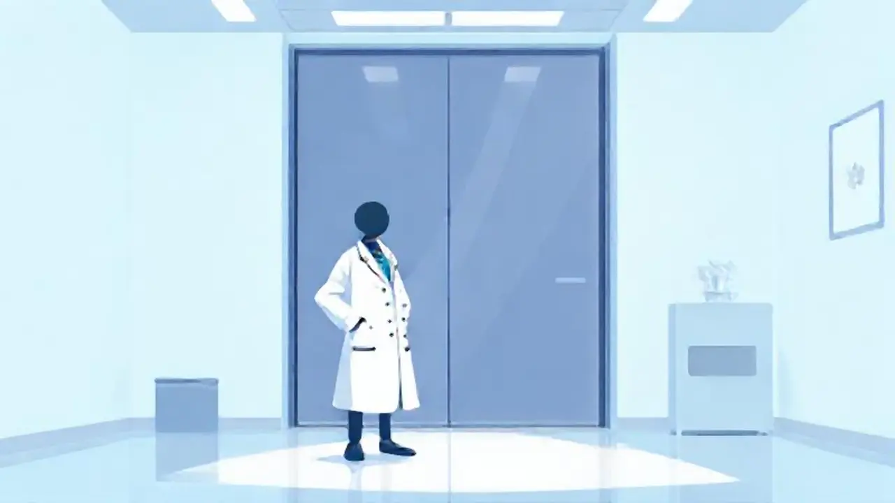 Un médico blanco en una luz brillante