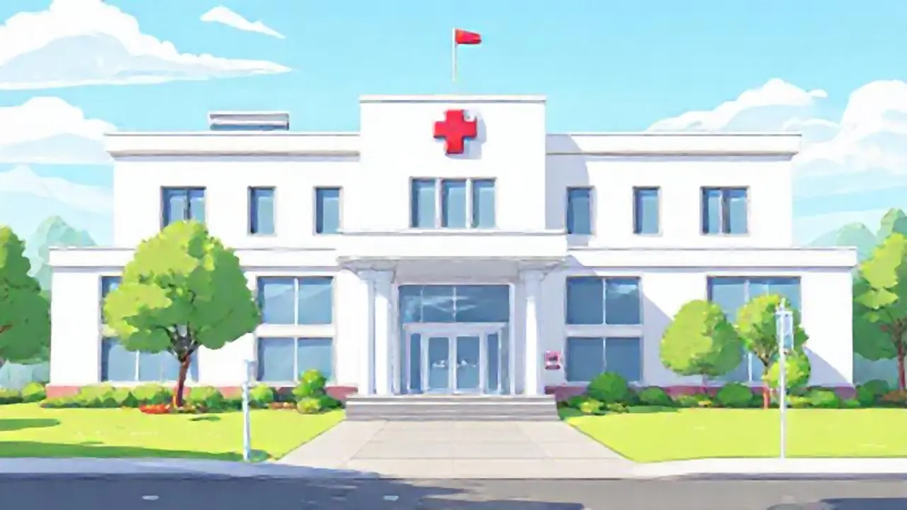 Edificio blanco de hospital al aire libre