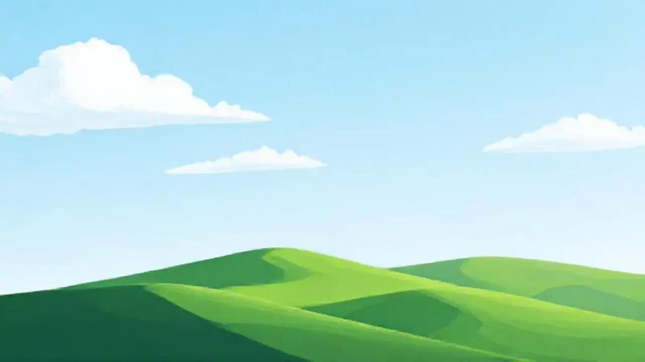 Colinas verdes bajo cielo azul